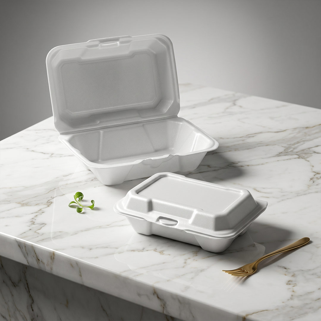 ظرف فوم یکبار مصرف مدل سفید